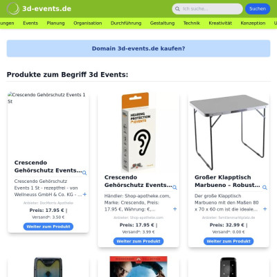 Screenshot 3d-events.de