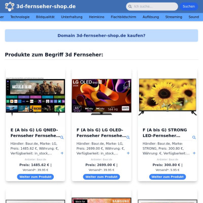 Screenshot 3d-fernseher-shop.de