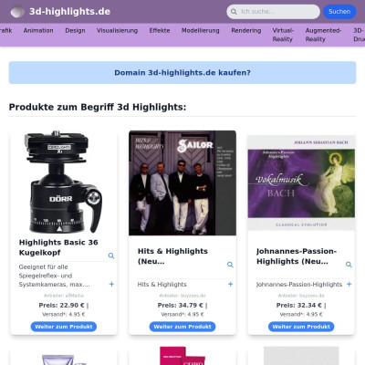Screenshot 3d-highlights.de