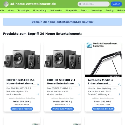 Screenshot 3d-home-entertainment.de