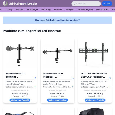 Screenshot 3d-lcd-monitor.de