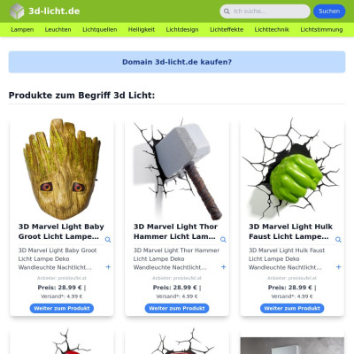 Screenshot 3d-licht.de