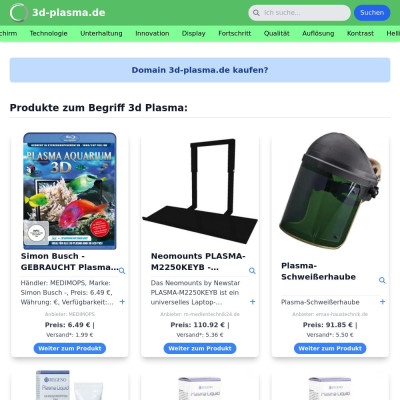 Screenshot 3d-plasma.de