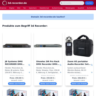 Screenshot 3d-recorder.de