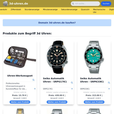 Screenshot 3d-uhren.de