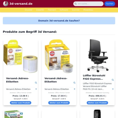 Screenshot 3d-versand.de