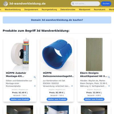 Screenshot 3d-wandverkleidung.de