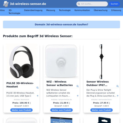 Screenshot 3d-wireless-sensor.de