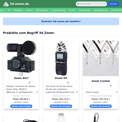 Screenshot 3d-zoom.de