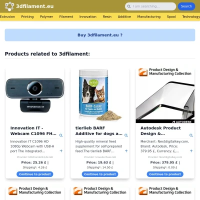 Screenshot 3dfilament.eu