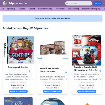 Screenshot 3dpuzzles.de