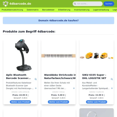 Screenshot 4dbarcode.de