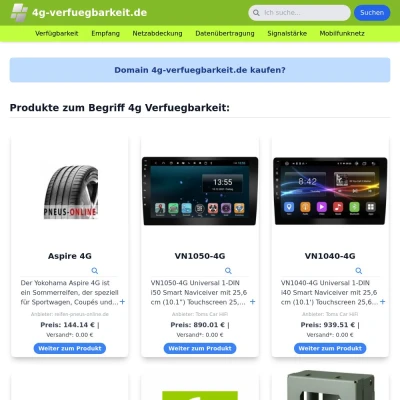 Screenshot 4g-verfuegbarkeit.de