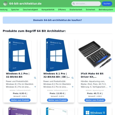 Screenshot 64-bit-architektur.de