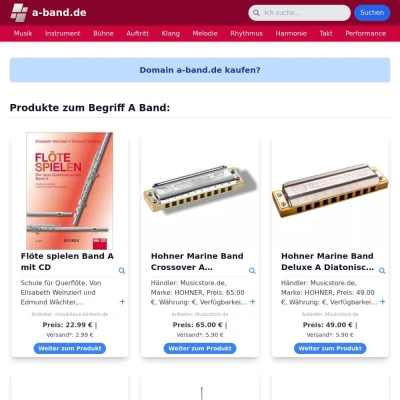 Screenshot a-band.de