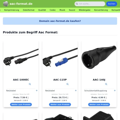 Screenshot aac-format.de