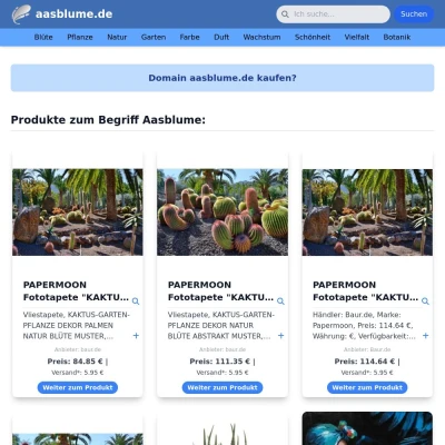 Screenshot aasblume.de