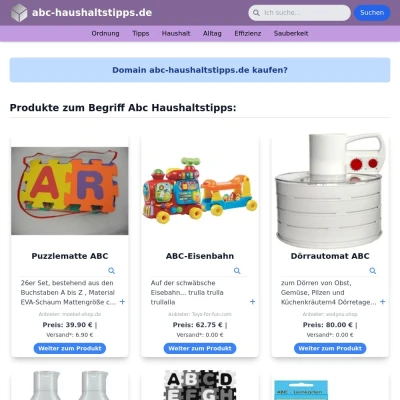 Screenshot abc-haushaltstipps.de