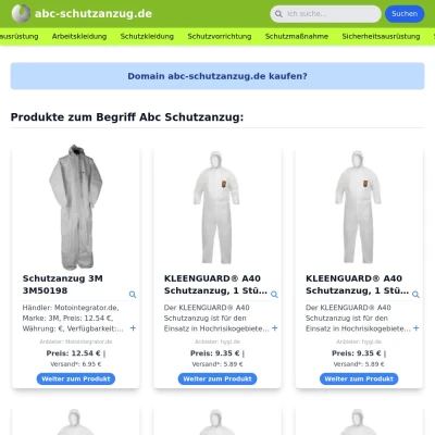 Screenshot abc-schutzanzug.de