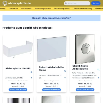 Screenshot abdeckplatte.de