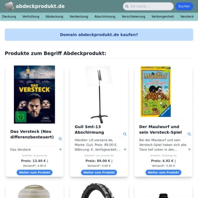 Screenshot abdeckprodukt.de