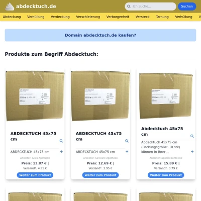 Screenshot abdecktuch.de