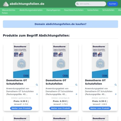 Screenshot abdichtungsfolien.de