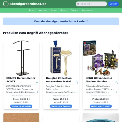 Screenshot abendgarderobe24.de