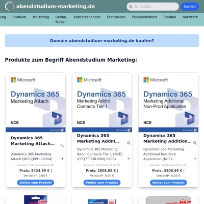 Screenshot abendstudium-marketing.de