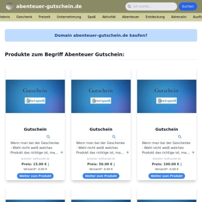 Screenshot abenteuer-gutschein.de