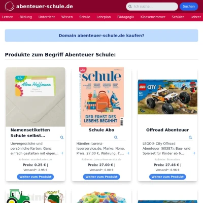 Screenshot abenteuer-schule.de