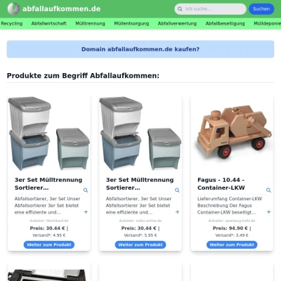 Screenshot abfallaufkommen.de