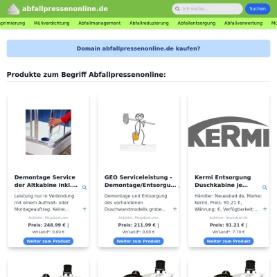 Screenshot abfallpressenonline.de