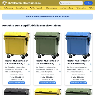 Screenshot abfallsammelcontainer.de