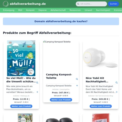 Screenshot abfallverarbeitung.de