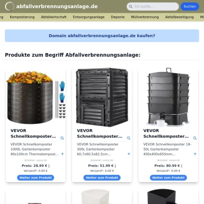 Screenshot abfallverbrennungsanlage.de