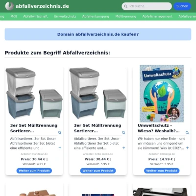 Screenshot abfallverzeichnis.de