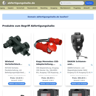 Screenshot abfertigungshalle.de