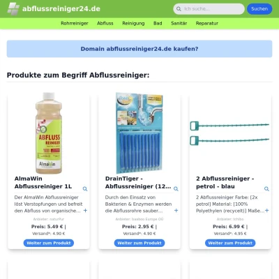 Screenshot abflussreiniger24.de