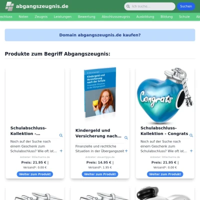 Screenshot abgangszeugnis.de