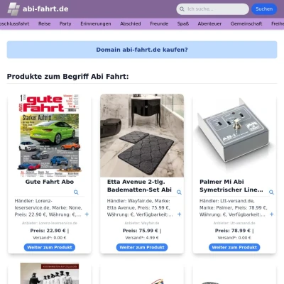 Screenshot abi-fahrt.de