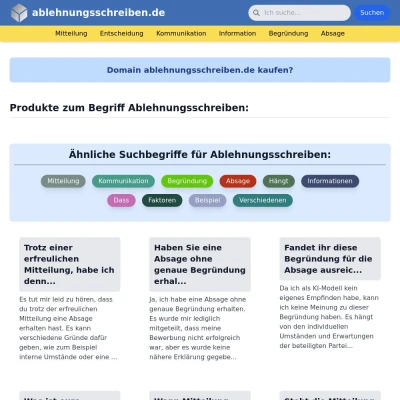 Screenshot ablehnungsschreiben.de