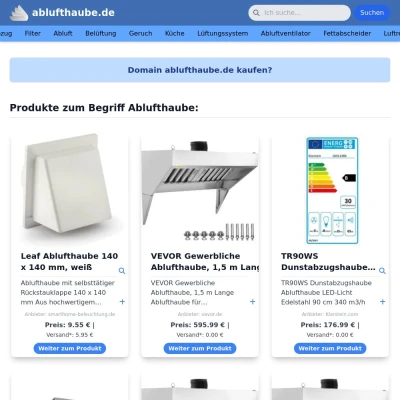 Screenshot ablufthaube.de