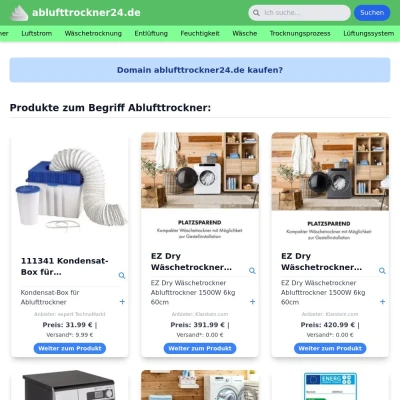 Screenshot ablufttrockner24.de