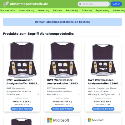 Screenshot abnahmeprotokolle.de