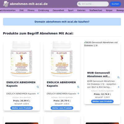Screenshot abnehmen-mit-acai.de