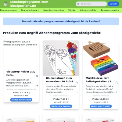 Screenshot abnehmprogramm-zum-idealgewicht.de