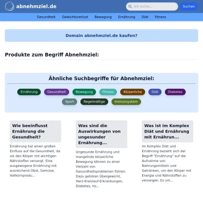 Screenshot abnehmziel.de