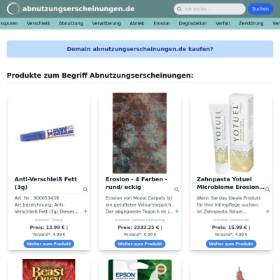 Screenshot abnutzungserscheinungen.de