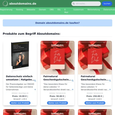 Screenshot aboutdomains.de